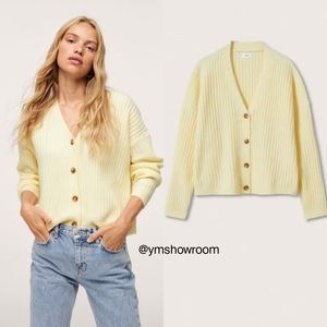 MANGO RIBBED knit cardigan